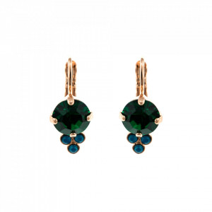 Cercei placati cu Aur roz de 24K, cu cristale Swarovski, Julia | 1010-1086RG6-Multicolor-1327