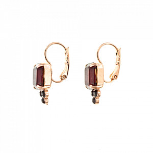 Cercei placati cu Aur roz de 24K, cu cristale Swarovski, Lady In Red | 1009-208208RG6-Rosu-1697