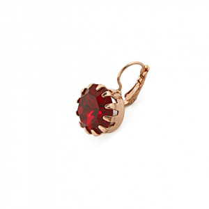 Cercei placati cu Aur roz de 24K, cu cristale Swarovski, Lady In Red | 1133/1-208Srg6-Rosu-2227