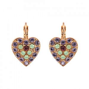 Cercei placati cu Aur roz de 24K, cu cristale Swarovski, Lavender | 1008/5-1910RG6-Multicolor-1307