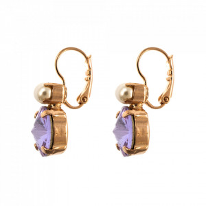 Cercei placati cu Aur roz de 24K, cu cristale Swarovski, Romance | 1037R-139-10RG6-Multicolor-1757