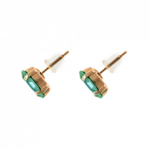 Cercei placati cu Aur roz de 24K, cu cristale Swarovski, Silky Sage DeLite | 1633/51-169RG2-Verde-6517