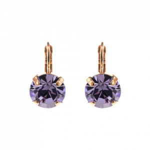 Cercei placati cu Aur roz de 24K, cu cristale Swarovski, Violet - Colors | 1448A-371RG6-Mov-6047