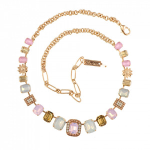 Colier placat cu Aur roz de 24K, cu cristale Swarovski, Tiara Day | 3040/7-2333RG-Multicolor-6677