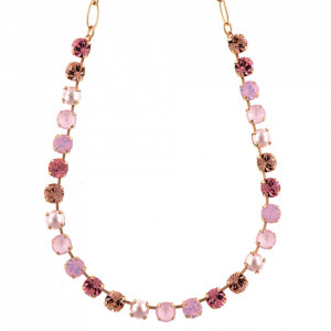 Colier placat cu Aur roz de 24K, cu cristale Swarovski, Antigua | 3252-223-1RG-Roz-6167