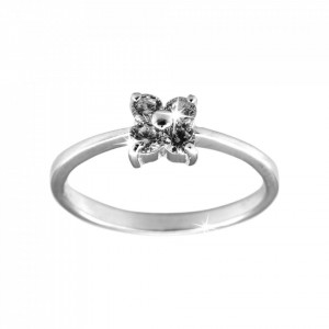 Inel de logodna Argint 925 Classic Floral CZ Diamond M/54-Argintiu-8317