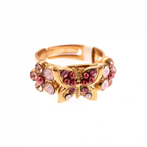 Inel placat cu Aur roz de 24K, cu cristale originale, Antigua | 7031-223-1RG