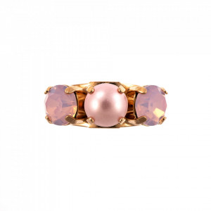 Inel placat cu Aur roz de 24K, cu cristale Swarovski, Antigua | 7535/1-395121RG-Roz-8077