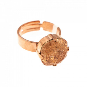 Inel placat cu Aur roz de 24K, cu cristale originale, Breakfast at Tiffany’s | 7326/4-362ICERG