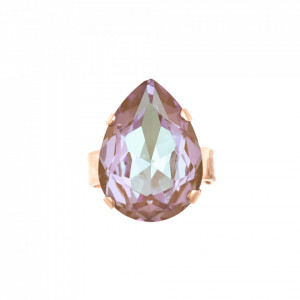 Inel placat cu Aur roz de 24K, cu cristale Swarovski, Cappuccino DeLite | 7098/5-148RG-Multicolor-8177