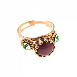 Inel placat cu Aur roz de 24K, cu cristale originale, Flower Power | 7012-M803RG