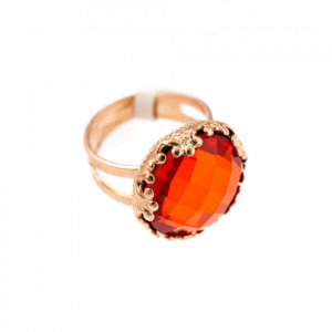 Inel placat cu Aur roz de 24K, cu cristale originale, Lady In Red | 7220-236ARG