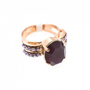 Inel placat cu Aur roz de 24K, cu cristale Swarovski, Bohemian Rhapsody | 7123-1107RG-Mov-7647