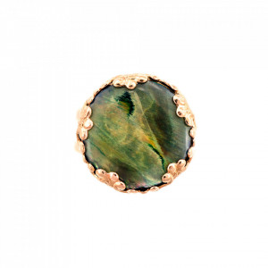 Inel placat cu Aur roz de 24K, cu cristale Swarovski, Fern | 7220M-81RG-Albastru-8527