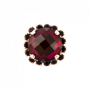 Inel placat cu Aur roz de 24K, cu cristale Swarovski, FireFly | 7137/1-2140RG-Rosu-8307