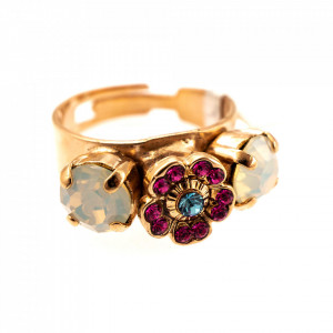Inel placat cu Aur roz de 24K, cu cristale Swarovski, Memories of Montmartre | 7504/2-1146RG