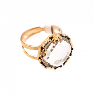 Inel placat cu Aur roz de 24K, cu cristale Swarovski, On a Clear Day | 7220-001ARG-Transparent-7497