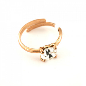 Inel placat cu Aur roz de 24K, cu cristale Swarovski, On a Clear Day | 7606-001RG