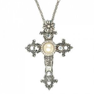 Pandantiv cu lant placat cu Argint 925, cu cristale originale, Crystal Pearl's | 5122-1006sp