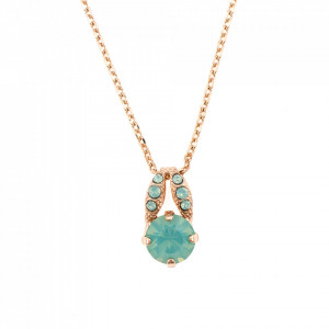 Pandantiv cu lant placat cu Aur roz de 24K, cu cristale originale, Fern | 5252-390390RG