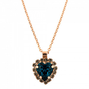 Pandantiv cu lant placat cu Aur roz de 24K, cu cristale originale, Nightfall | 5100/14-215207RG