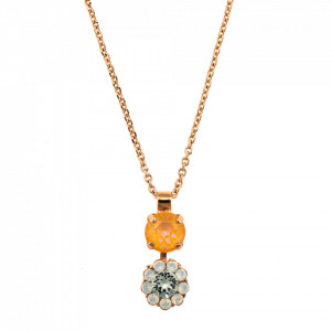 Pandantiv cu lant placat cu Aur roz de 24K, cu cristale originale, Gardenia | 5352-1913RG