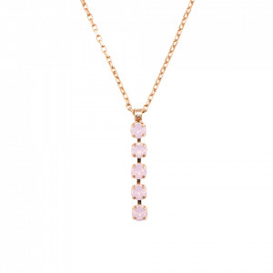 Pandantiv cu lant placat cu Aur roz de 24K, cu cristale originale, Elizabeth | 5425-395395RG
