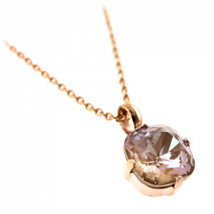 Pandantiv cu lant placat cu Aur roz de 24K, cu cristale Swarovski, Cappuccino DeLite | 5326/4-148RG-Multicolor-7377