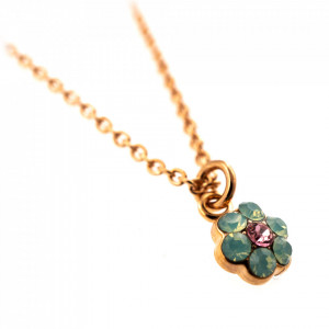 Pandantiv cu lant placat cu Aur roz de 24K, cu cristale originale, California Dreaming | 5166/10-806RG