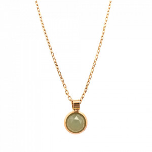 Pandantiv cu lant placat cu Aur roz de 24K, cu cristale Swarovski, Fern | 5208-M62RG
