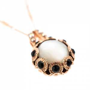 Pandantiv cu lant placat cu Aur roz de 24K, cu cristale Swarovski, St. Martin - Caribbean Life | 5070-M87-3RG-Multicolor-7007