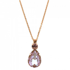Pandantiv cu lant placat cu Aur roz de 24K, cu cristale Swarovski, Cappuccino DeLite | 5044/30-212148RG-Multicolor-6337