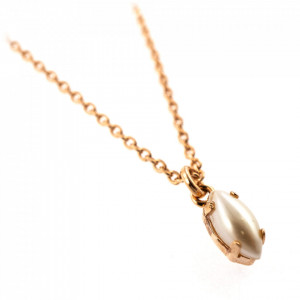 Pandantiv cu lant placat cu Aur roz de 24K, cu cristale Swarovski, Crystal Pearl's | 5633/51-139RG-Alb-7407