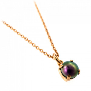 Pandantiv cu lant placat cu Aur roz de 24K, cu cristale Swarovski, Bohemian Rhapsody | 5440-943RG-Mov-8937
