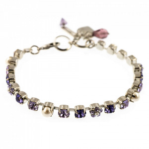 Bratara placata cu rodiu, cu cristale Swarovski, Romance | 4008-139-10RO-Multicolor-1158