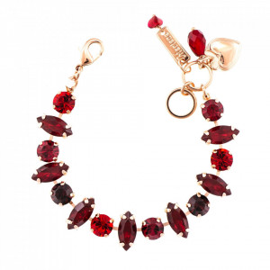 Bratara placata cu Aur roz de 24K, cu cristale originale, Lady In Red | 4143/1-1070RG