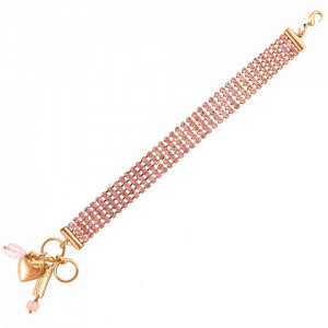 Bratara placata cu Aur roz de 24K, cu cristale Swarovski, Antigua | 4518-223223RG