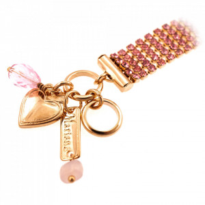 Bratara placata cu Aur roz de 24K, cu cristale Swarovski, Antigua | 4518-223223RG-Roz-1598