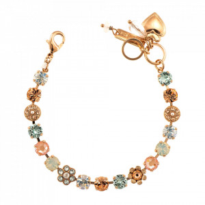 Bratara placata cu Aur roz de 24K, cu cristale Swarovski, Gardenia | 4044/5-1913RG-Alb-1058