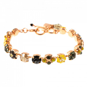 Bratara placata cu Aur roz de 24K, cu cristale Swarovski, Lemon Emigrant | 4004-1121RG-Multicolor-1148