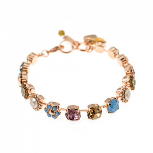 Bratara placata cu Aur roz de 24K, cu cristale Swarovski, Rhapsode - Odyssey | 4479-1092RG-Multicolor-1578