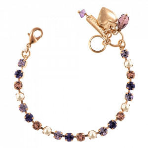 Bratara placata cu Aur roz de 24K, cu cristale Swarovski, Romance | 4000-139-10RG-Multicolor-928