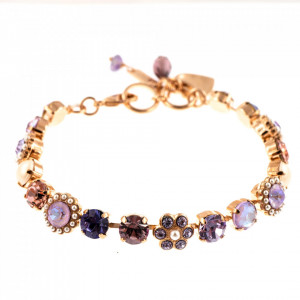 Bratara placata cu Aur roz de 24K, cu cristale Swarovski, Romance | 4173/3-139-10RG-Multicolor-1438
