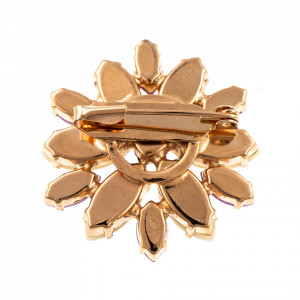 Brosa placata cu Aur roz de 24K, cu cristale Swarovski, Romance | 2530-139-10RG-Multicolor-1638