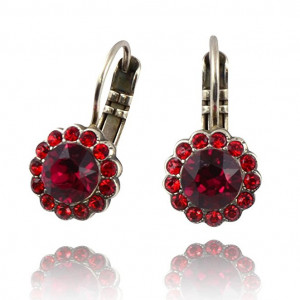 Cercei placati cu Argint 925, cu cristale Swarovski, Lady In Red | 1133-1070SP6-Rosu-2208