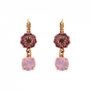 Cercei placati cu Aur roz de 24K, cu cristale Swarovski, Antigua | 1153-223-1RG6-Roz-5308