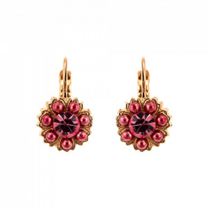 Cercei placati cu Aur roz de 24K, cu cristale Swarovski, Antigua | 1411/2-223-1RG6-Roz-5568