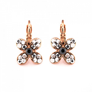 Cercei placati cu Aur roz de 24K, cu cristale originale, Black Diamond | 1138-747RG