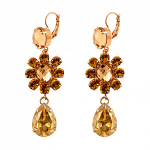 Cercei placati cu Aur roz de 24K, cu cristale originale, Breakfast at Tiffany’s | 1156/2-2010RG6