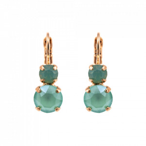 Cercei placati cu Aur roz de 24K, cu cristale originale, Fern | 1190-2143RG6